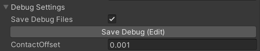 VG debug settings.