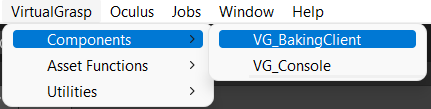 VG_BakingClient menu.